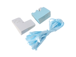 50 Caixas de Papel para Doces com Pegada de Bebê Azul para Casamento e Chá de Bebê S/MARCA