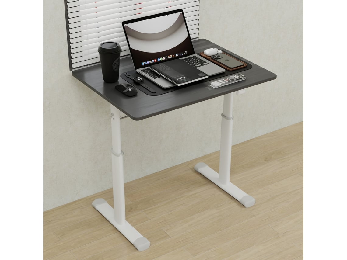 Mesa De Computador Em Formato De L Com Tomadas Elétricas, Mesa De Canto De 128 Cm Com