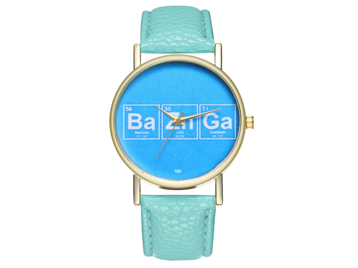 Relógio de quartzo unissex com pulseira simples de PU, ideal para presente de aniversário T85-a (verde menta)