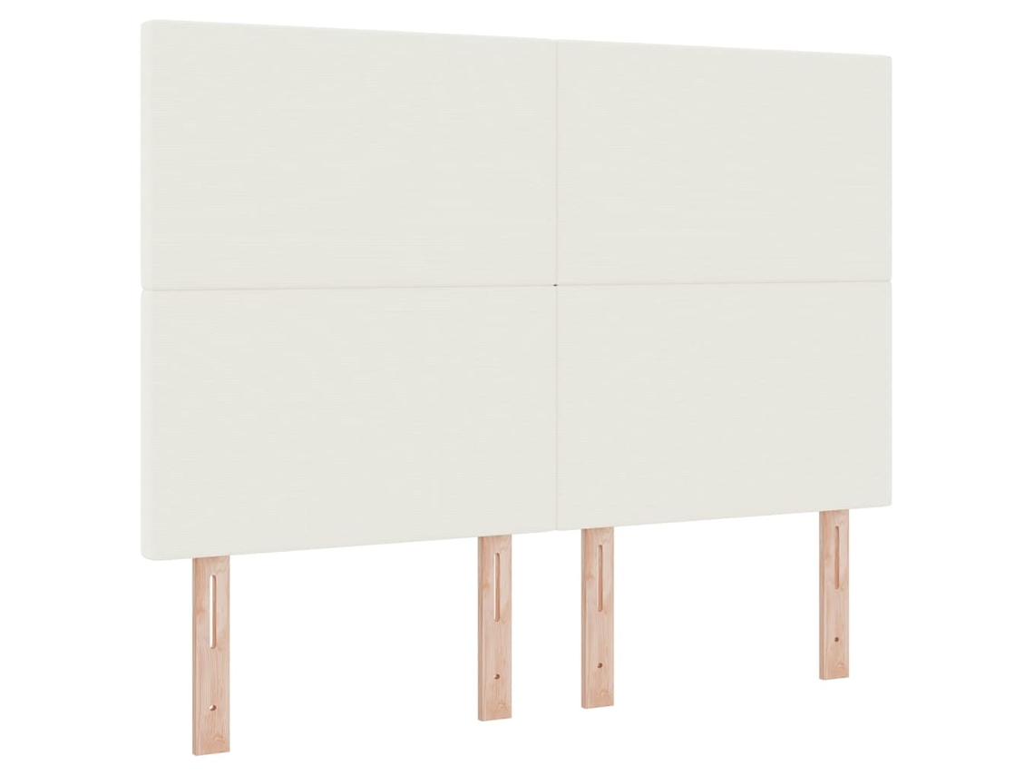 Cabeceira | Painel De Cama Creme 160 Cm Tecido De Veludo Cotele