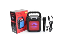 Máquina De Karaokê Portátil Com Suporte Para Cartão De Memória Usb Aux Em Subwoofer Hifi Alto Falante Bluetooth Com Microfone