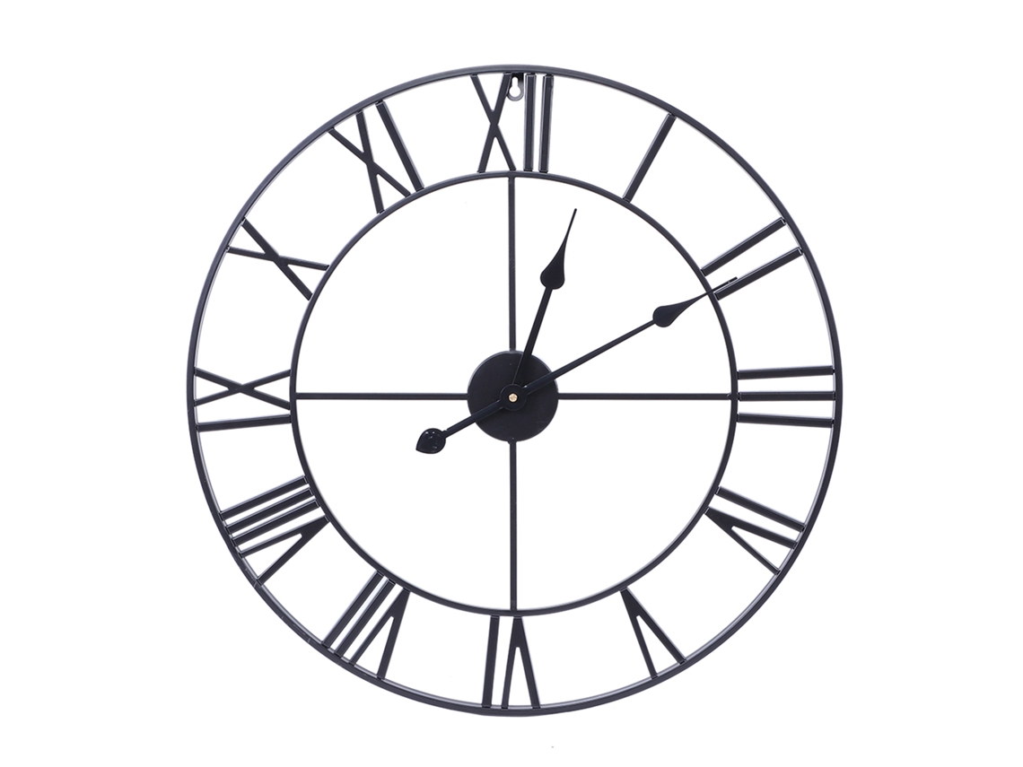 2026 Store Relógio de Parede de Metal Antigo Industrial com Números Romanos, Decoração de Casa, Café, 40cm