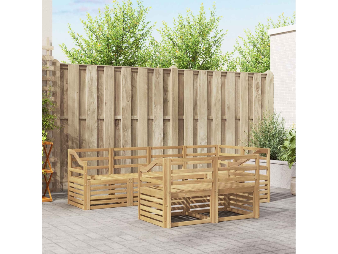 Vidaxl Conjunto De Sofás Para Exterior 7 Unid. Branco