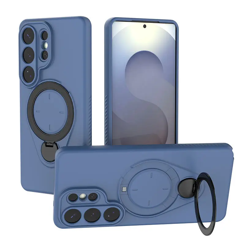 (azul, Galaxy S26) Capa De Celular Macia Em Tpu Com Carregamento Magnético, Resistente A Impactos E Com Suporte De Anel Metálico.