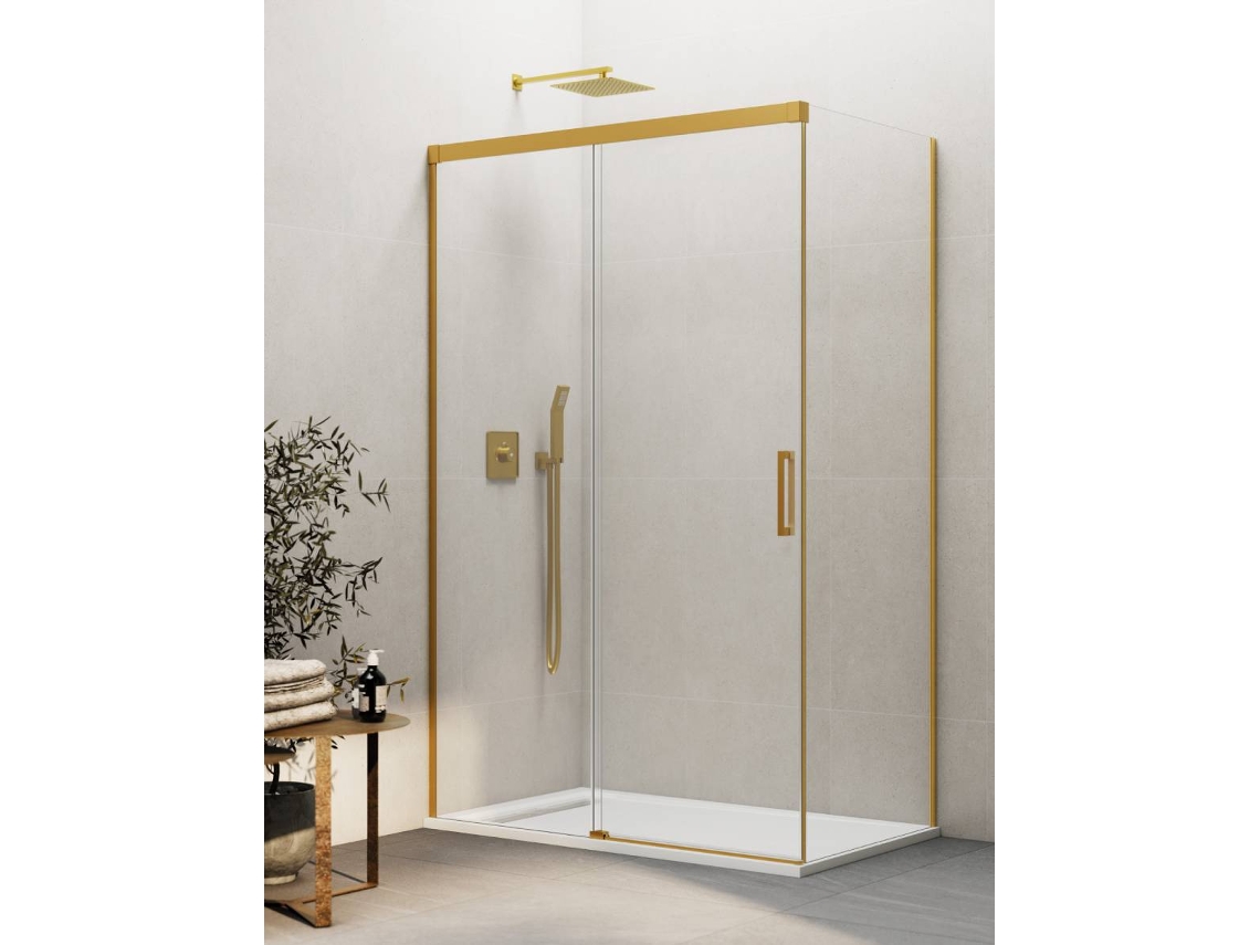 Cabine de Duche Thalassa 1+1 com Painel Lateral Fixo 120x100 Cm Ouro Vidro Transparente DUCHA.ES (basic)