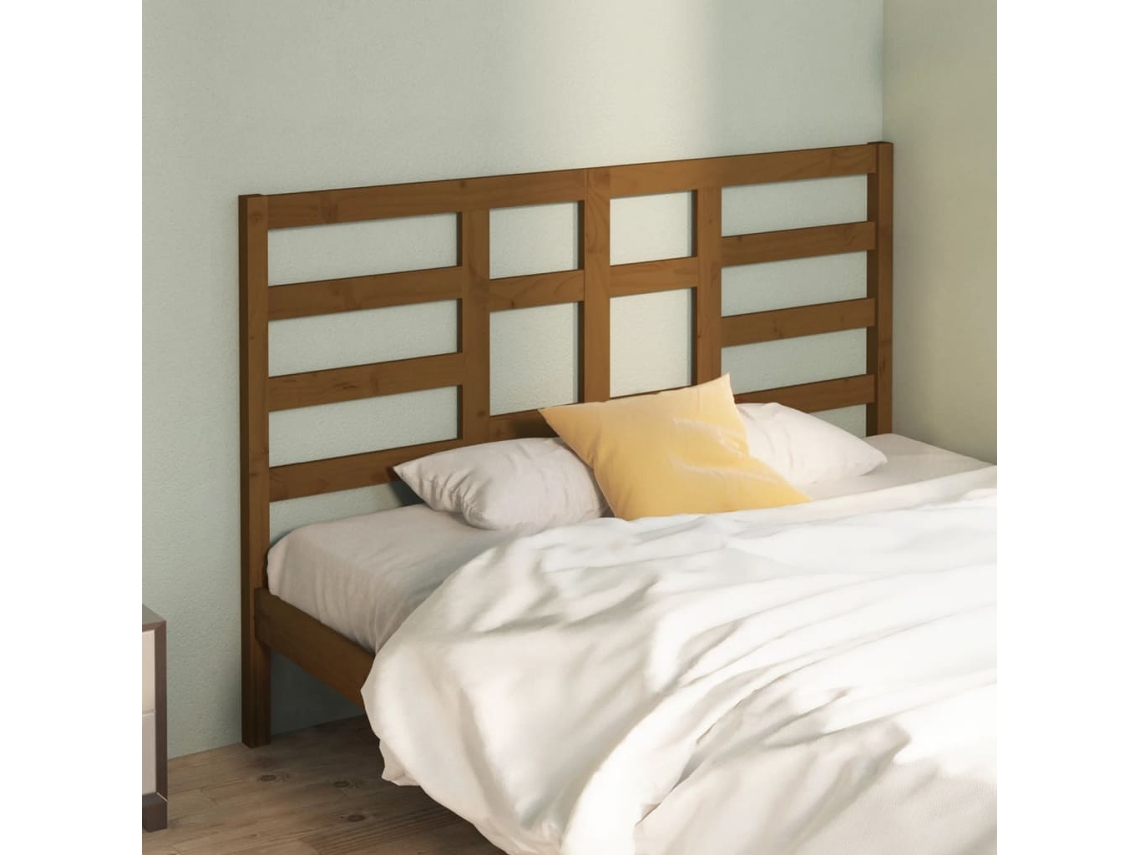 Vidaxl Cabeceira De Cama 126x4x104 Cm Pinho Maciço Castanho Mel
