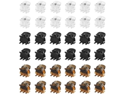 Elegância - Haerklemmen Antideslizantes - Mini/compacto - 36 Unidades - Preto/castanho/branco - Para Meninas/adultas - Máximo De Qualidade - Máscaras