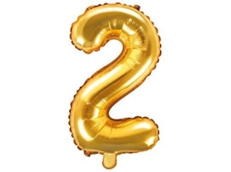 Balão PARTYDECO número 2 Foil 35cm Dourado