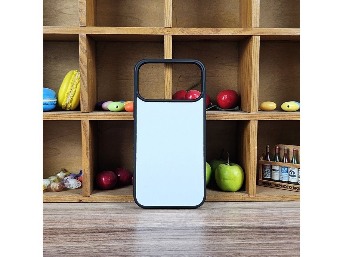 Capa Para Iphone 17 Pro Max Em Alumínio Branco Perolado Com Ranhura Preta Antiderrapante E Textura Macia.