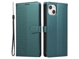 Capa Para Iphone 14 Plus Pele Sintética Verde