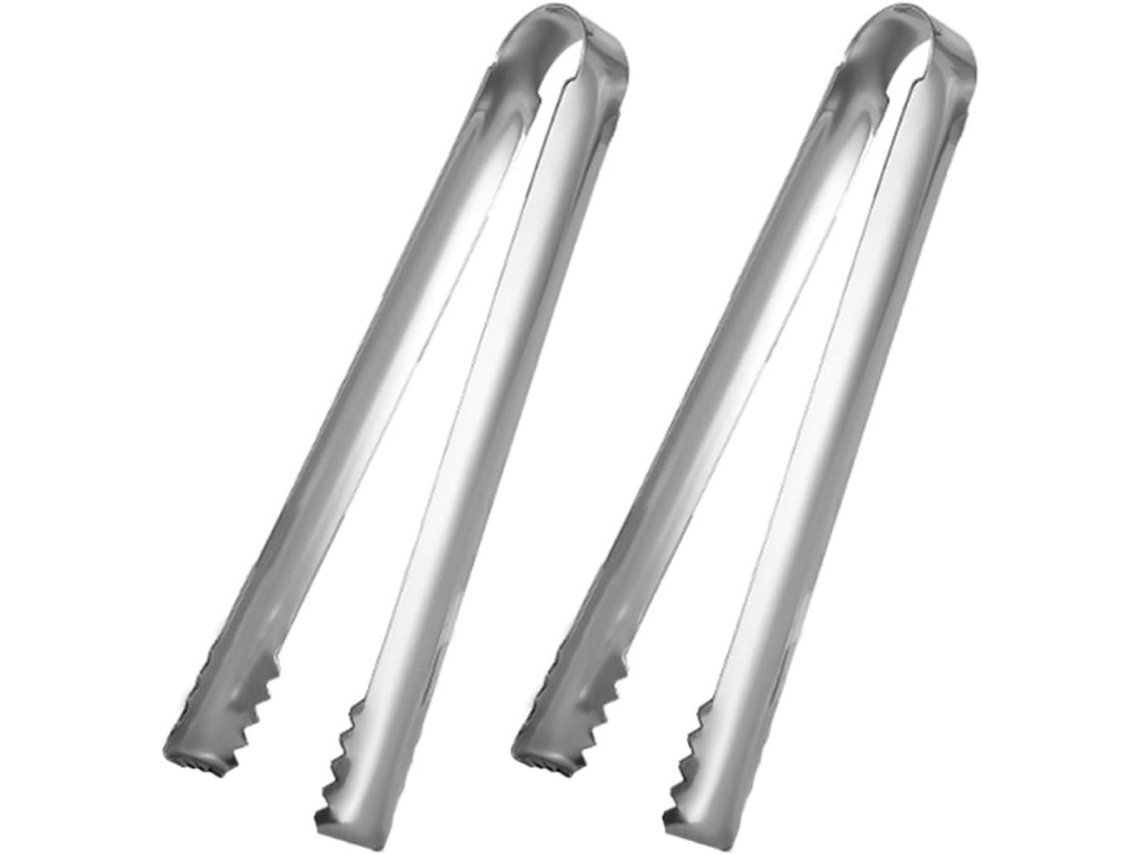 Pinças Para Churrasco Leves E Com Design Simples, Conjunto De 2em Aço Inoxidável Prateado, Ideais Para Piqueniques E