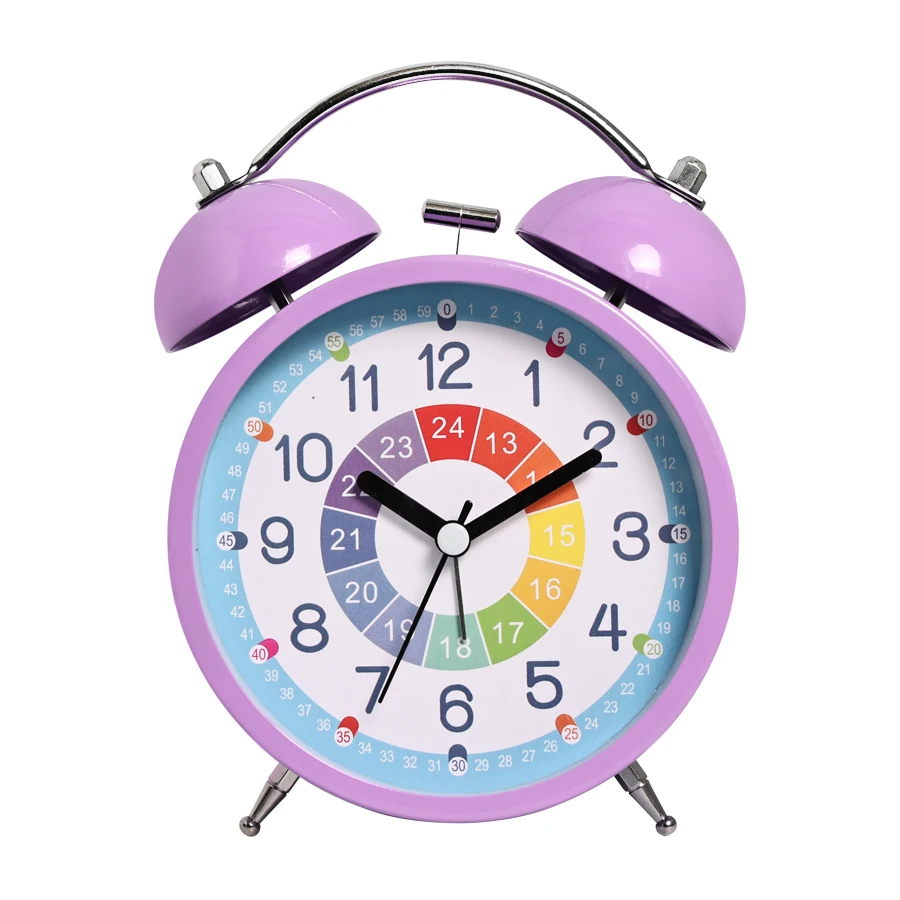 (roxo) 1 Despertador de Mesa para Quarto de Estudante 7,6 cm Despertador (3 Polegadas) para Educação Infantil
