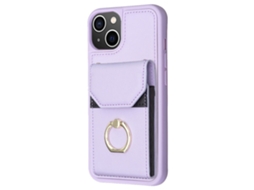 Suporte Casa Para Iphone 15 Pele Sintética Roxo