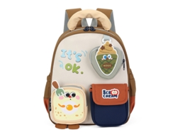Mochila de mesa reflexiva Eifson 3D, 28x13x34cm, 2-8 anos - Castanho