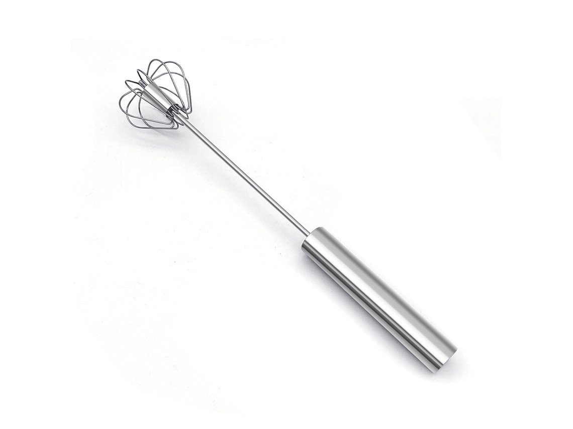 Batedor Semiautomático De Aço Inoxidável, Batedor Manual Rotativo De 30 Cm(12 Polegadas)