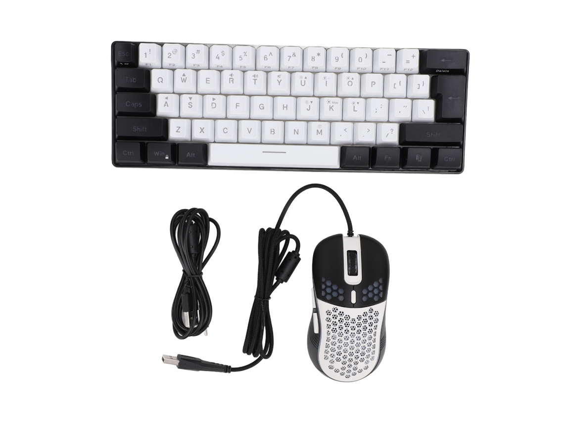 Aetheria teclado e Mouse Gamer com Fio Rgb Iluminado 61 Teclas, Design Ergonômico Compatível com Pc e Laptop