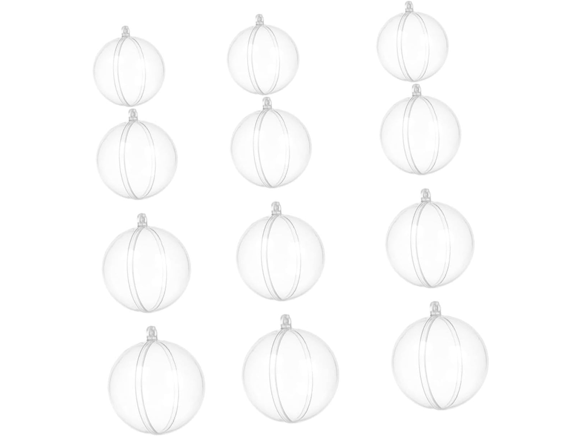 Conjunto De 12 Bolas Em Plástico Decorativo