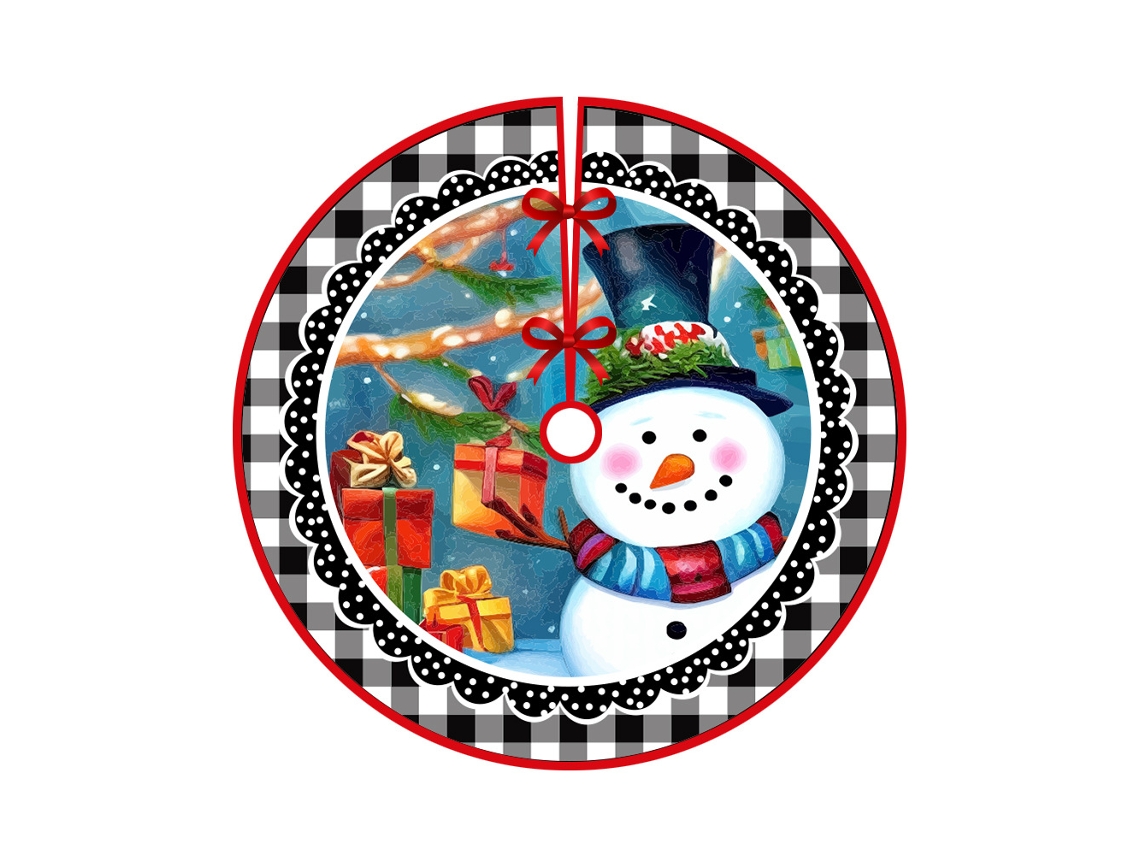 Saia Para Árvore De Natal, Decoração Natalina Estampada Para A Base Da Árvore, Ideal Para Festas De Natal. Saia Para Árvore Qj 18 Aquaforge
