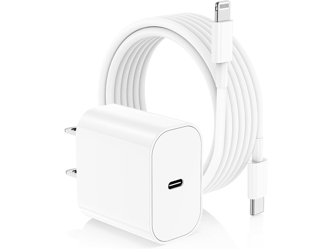 Kit Carregador E Cabo 20w 2 M Rápido Branco Compatível Com Iphone