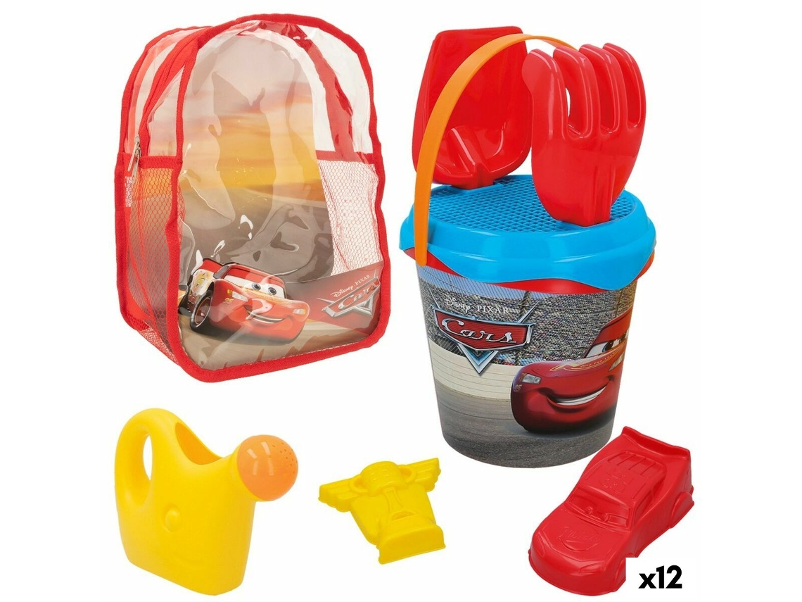 Conjunto De Brinquedos De Praia Cars Em Polipropileno (12 Unidades)
