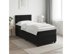 Vidaxl Cama Box Spring Com Colchão Preto 80 X 200 Cm Veludo