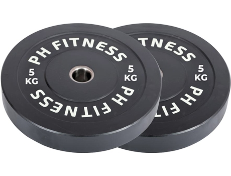 Bumper Discos 5kg Set 2 Pesos Olimpicos 50mm Borracha Cross Training Forca Ph Fitness