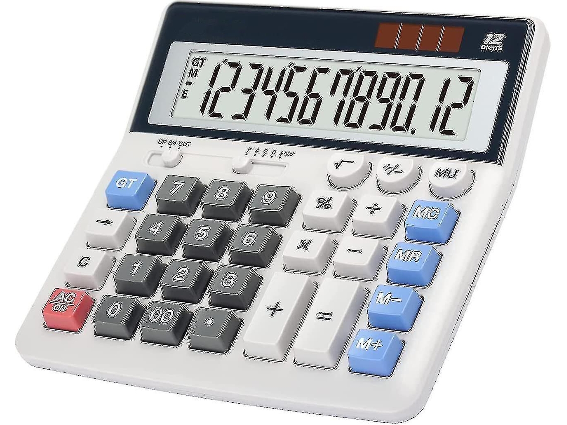 Calculadora De Mesa Com Teclas Grandes E Visor Amplo De 12 Dígitos