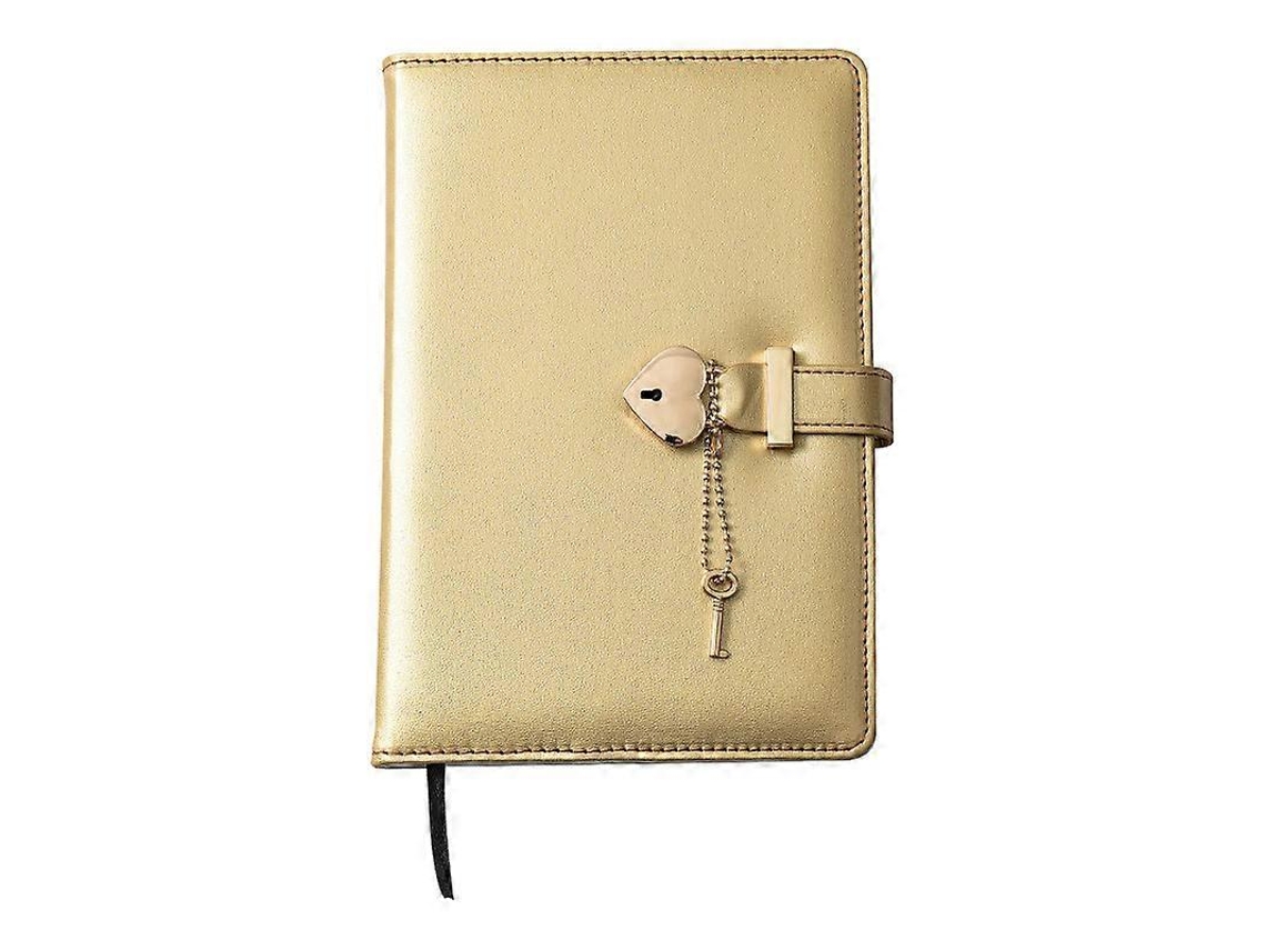 Agenda con candado y llave, combinación en forma de corazón, para niñas, organizador personal de cuero - aquaforge