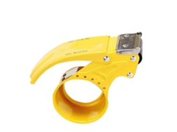 Dispensador De Fita Adesiva Com Cortador 6,0 Cm, Ferramenta Corte E Vedação Para Transporte, Amarelo