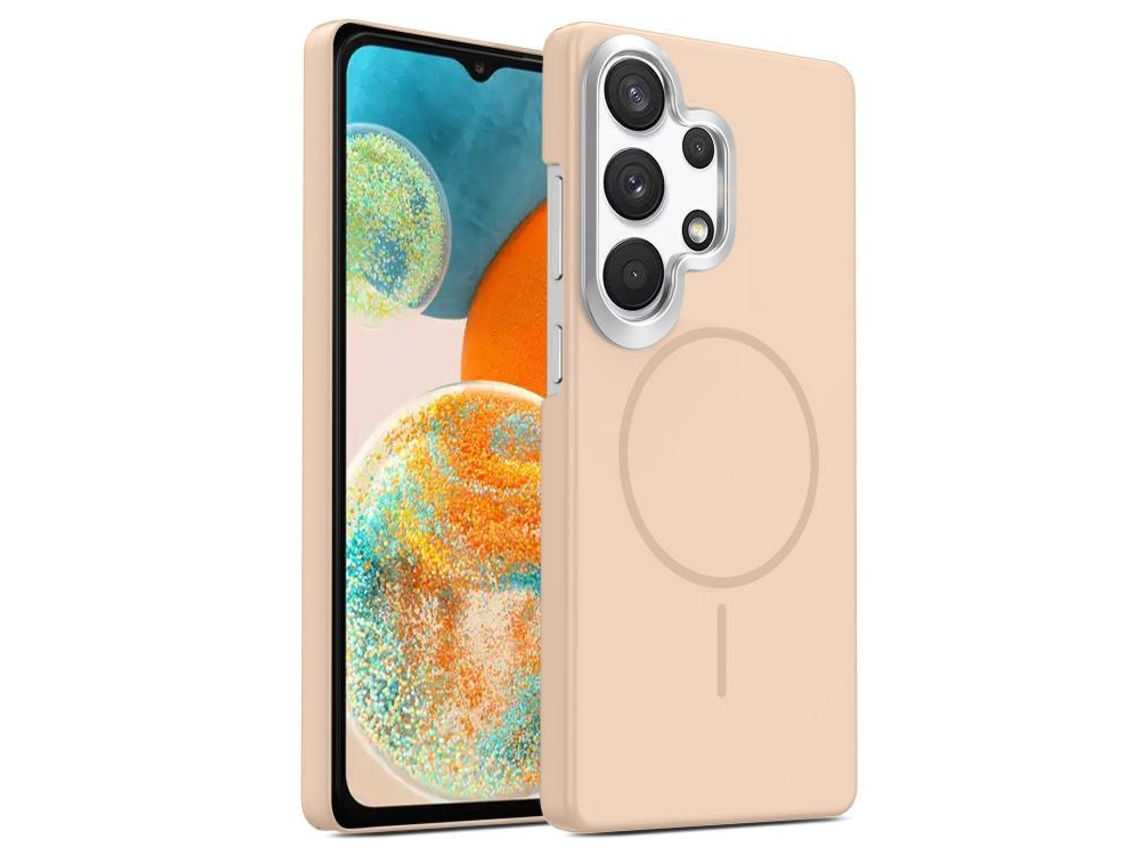 Capa Para Samsung Galaxy A23 4g Fina Circular Magsafe À Prova De Choque Dourada Em Policarbonato Ouro Deserto