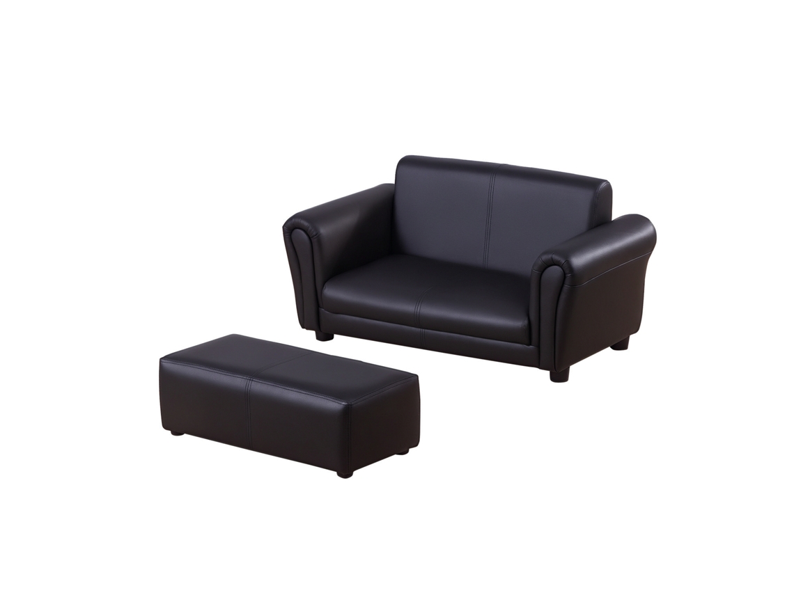 Poltrona Infantil Com Apoio Para Os Pés, Sofá Infantil Com Apoio Para Os Pés, Sofá Infantil, Poltrona, Preto, 83 X 42 X 41 Cm
