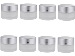 Conjunto De 8 Potes De Vidro Fosco Para Cosméticos, Frasco Pequeno Para Viagem, Recipiente Para Creme E