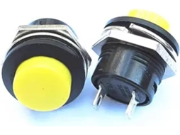 5 Peças Interruptor De Botão Pressão Amarelo Da Série R13-507, 16mm, Com Botão De Reset Circular