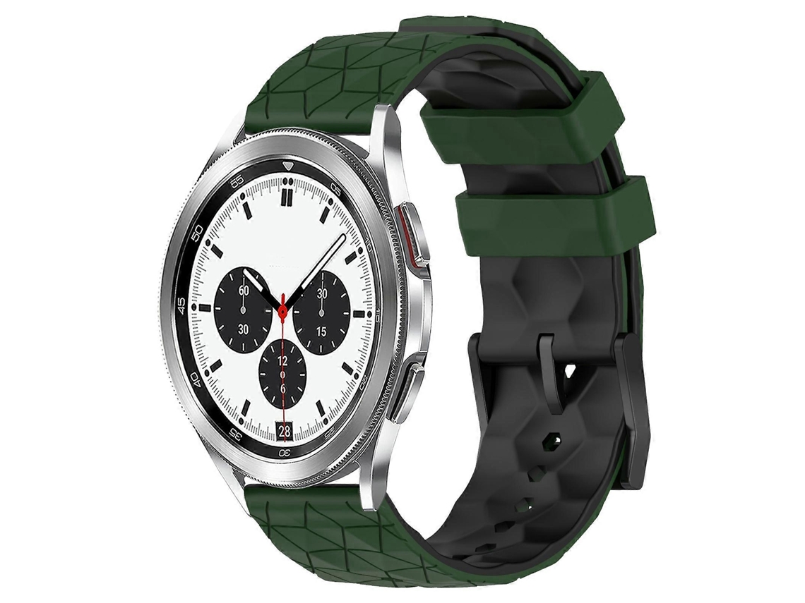 Pulseira De Silicone Bicolor Com Estampa De Futebol Para Samsung Galaxy Watch 4 Classic 42mm 20mm