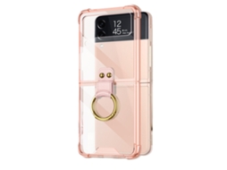 Capa LAXISCREED Flip4 Anti queda Rosa Transparente