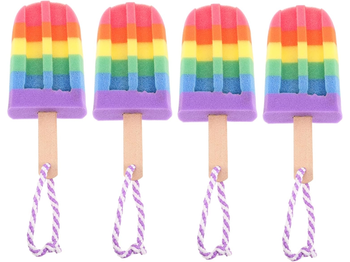 Conjunto de 4 Esponjas de Banho Coloridas Esfoliantes para uma Esfoliação Suave. CHABERLU