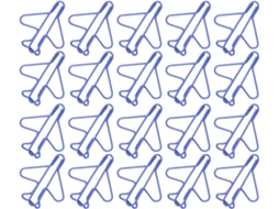 Conjunto de 20 mini marcadores de página em formato de avião para organizar arquivos e anotações.
