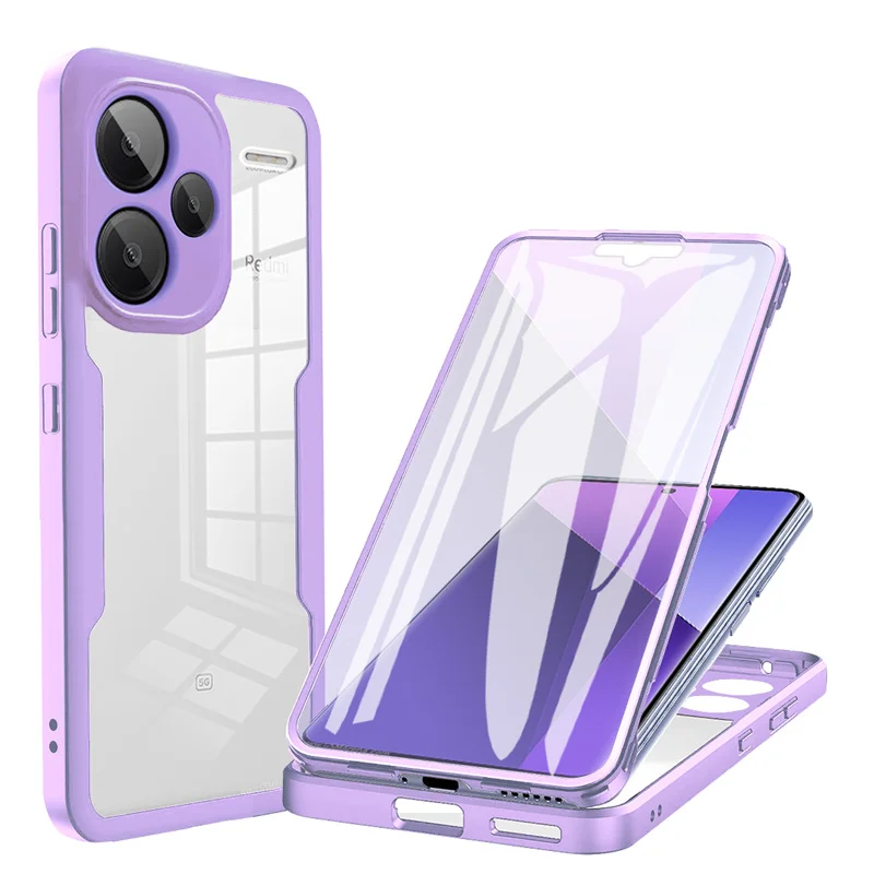 (roxo, Redmi Note 12 5g) Capa Protetora De Tela 360° Full-pack, À Prova De Choque E Impressões Digitais, Proteção Total