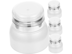 Conjunto De 4 Frascos Vazios Para Loção Com Bomba Airless Para O Rosto - Recipientes Práticos Para Viagem E