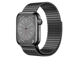 Pulseira de aço inoxidável com fecho Domino e fecho magnético para Apple Watch S10 S11 Ultra 9, Preta, 38 40 41 42mm