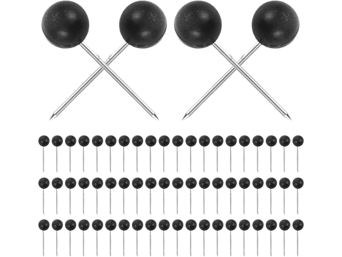 Gadpiparty 800 Peças De Tachinhas Aço Inoxidável Com Cabeça Esférica, Pretas, Pequenas, Para Quadros De Cortiça