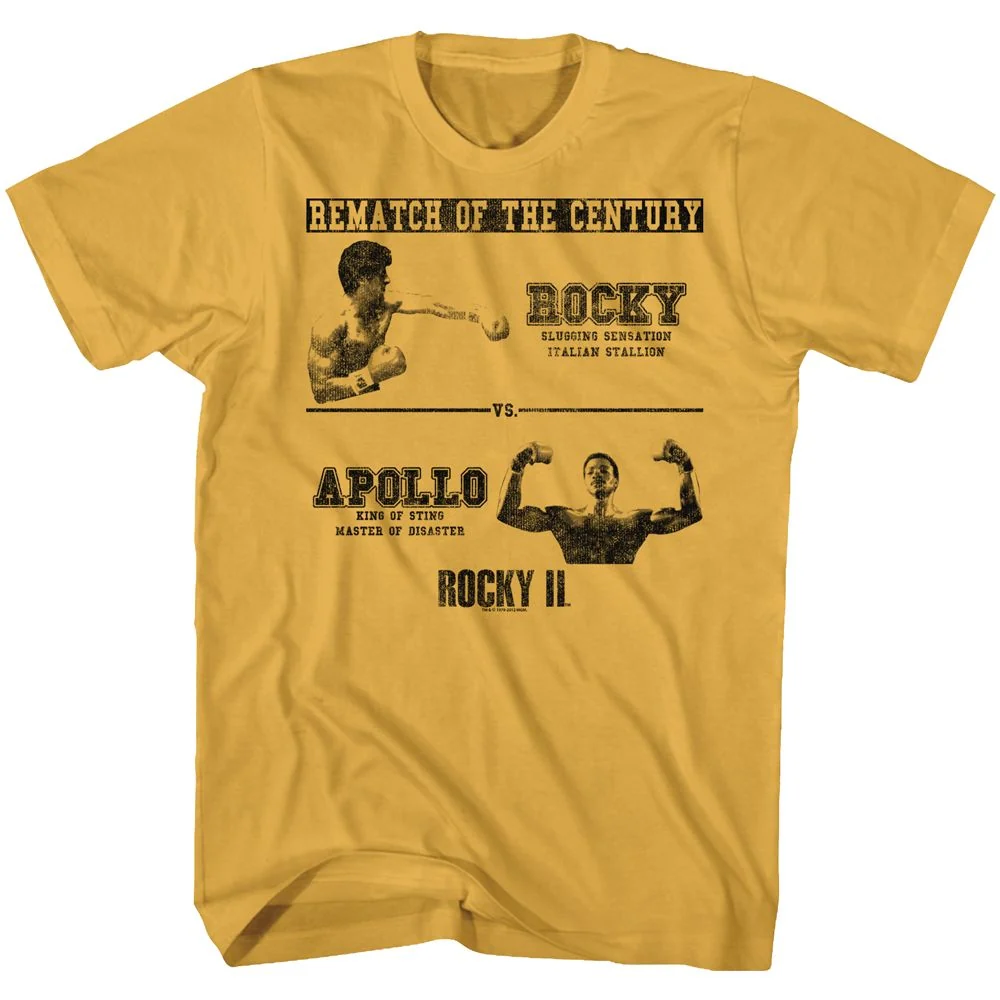 Rockinstone Rocky Movie Rematch Solid Ginger Adult T-shirt Size:xxl