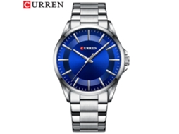 Relógio de Quartzo À Prova D'água , Estilo Simples, Pulseira de Aço. MDUG (azul Prateado)