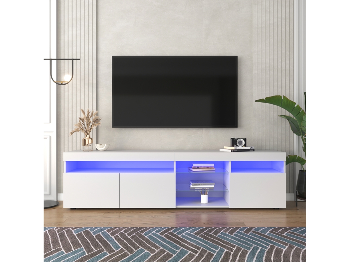 Rack Branco 180cm Led Brilho Sala Jantar