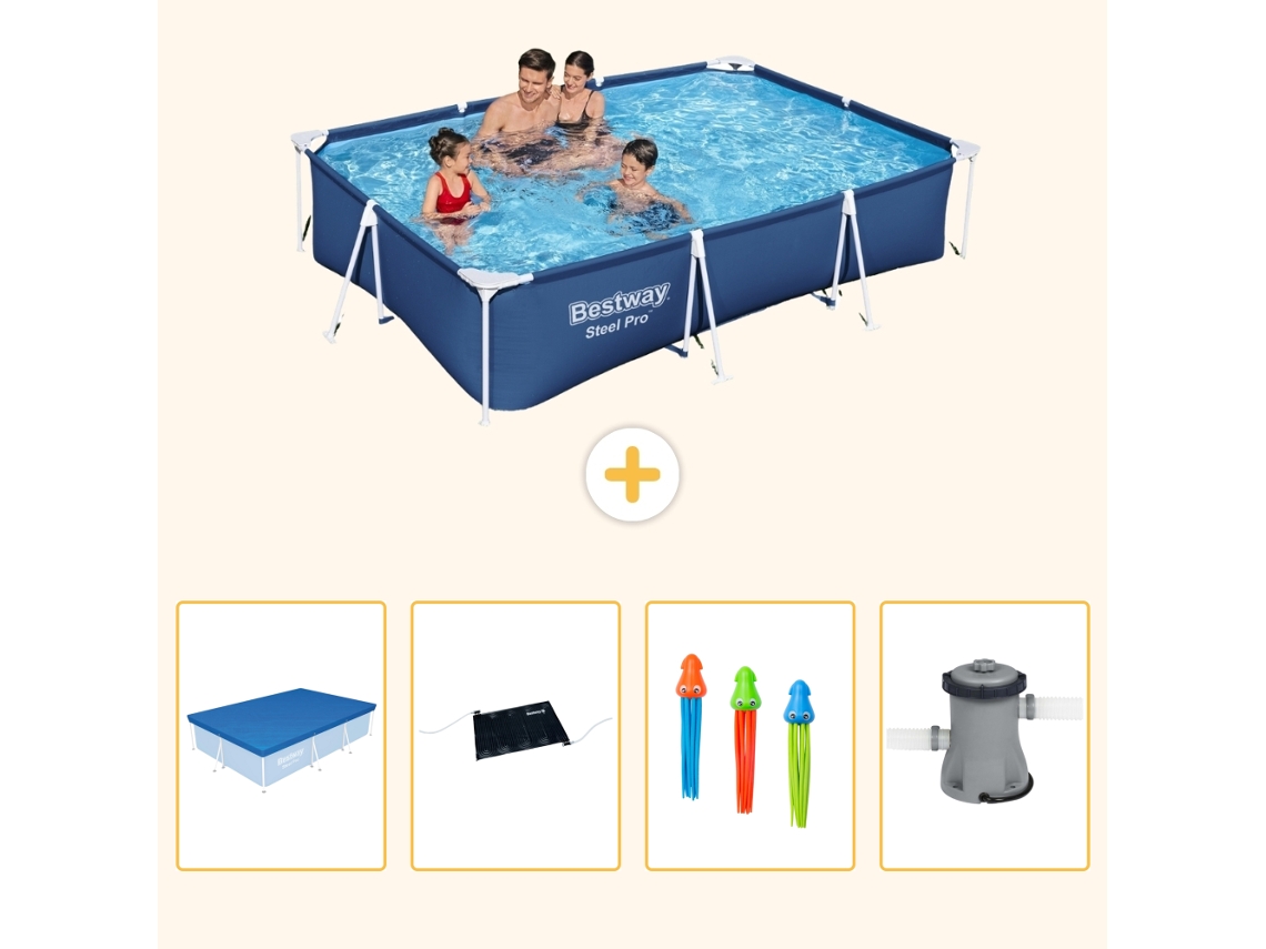 Bestway Piscina Bestway Steel Pro Retangular - 300x201x66 Cm - 5-peças S37