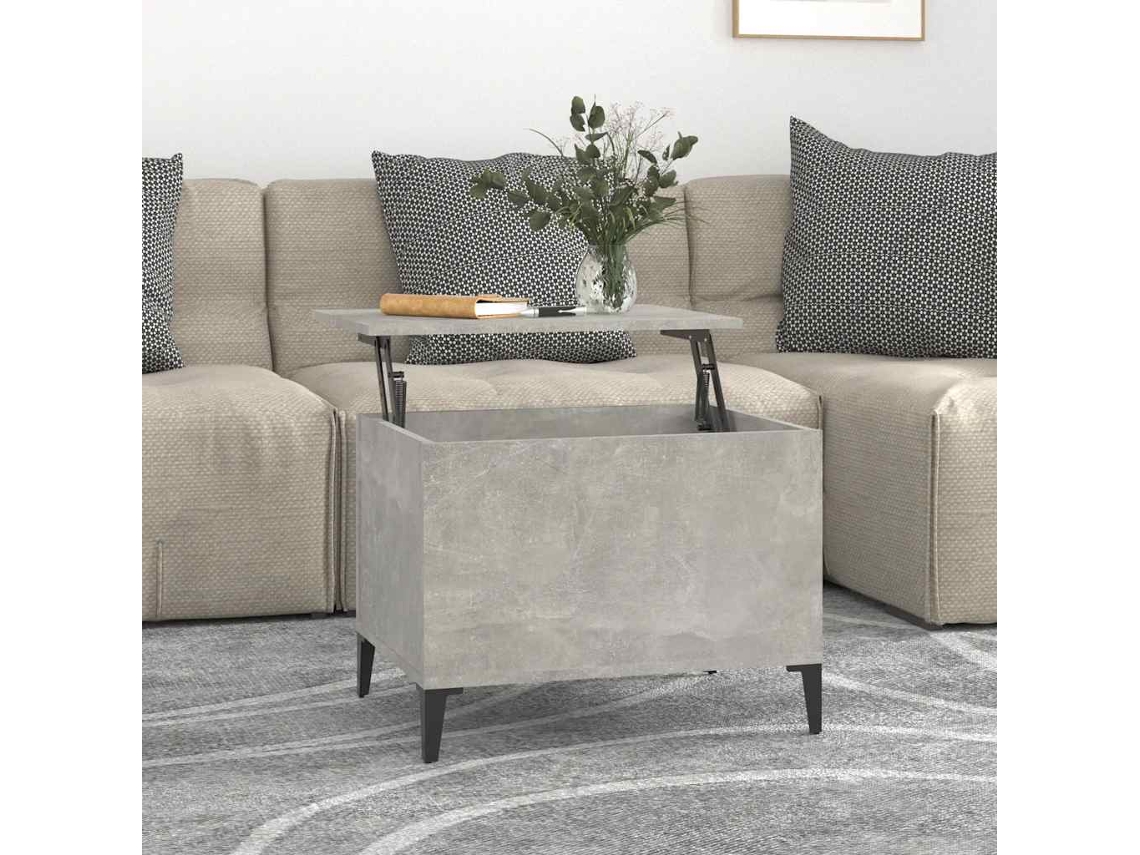 Vidaxl Mesa De Centro 60x44,5x45 Cm Derivados Madeira Cinzento Cimento