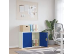 Vidaxl Arquivador 90x40x70 Cm Aço Cinzento-claro E Azul