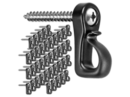 Omni 40 Ganchos Q hanger, Ganchos para Luces Navideñas Con Tornillo para Garaje Exterior, Luces Led Fairy Release Wire Negro