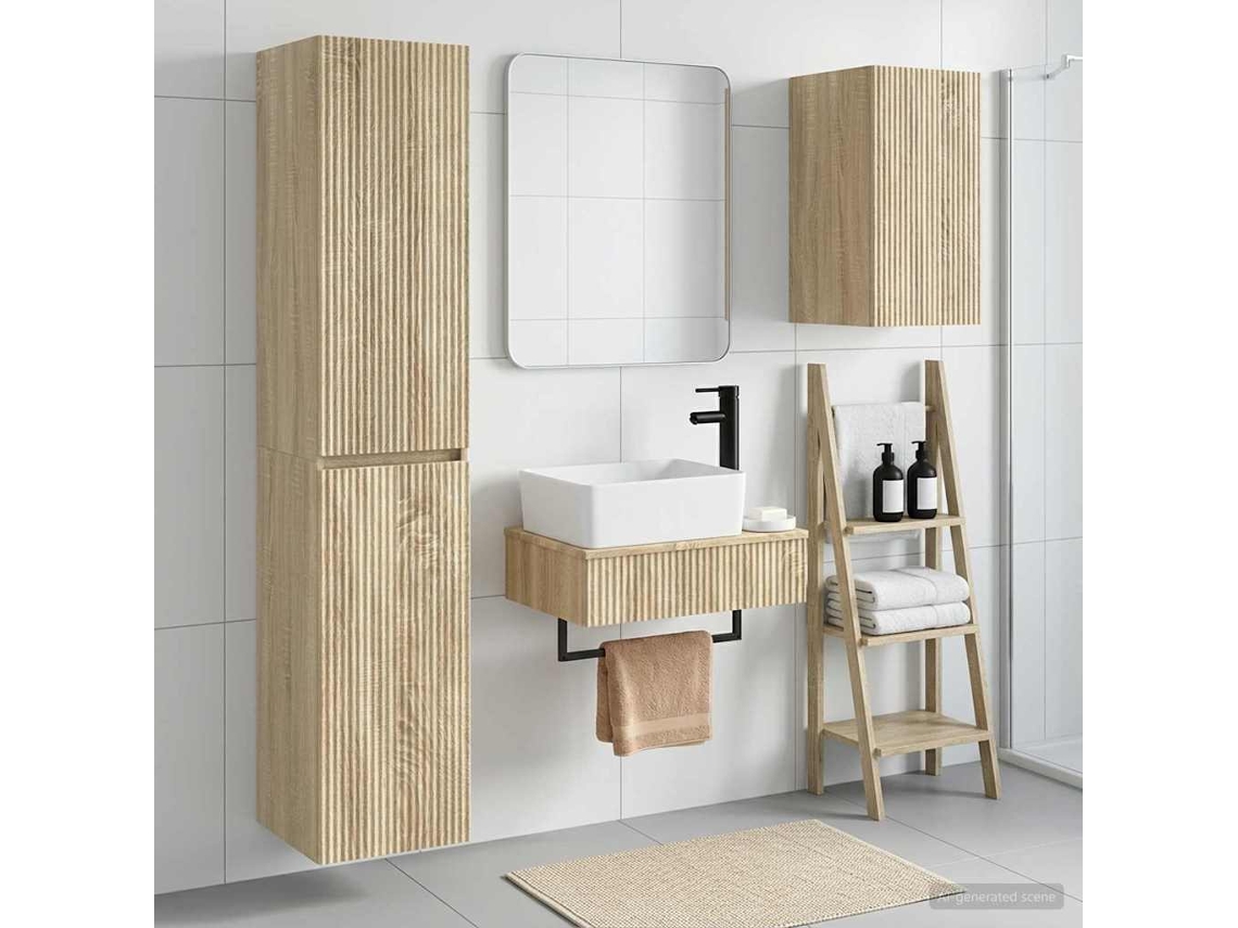 Vidaxl Conjunto De Móveis Para Banheiro 3 Unid. Carvalho Sonoma