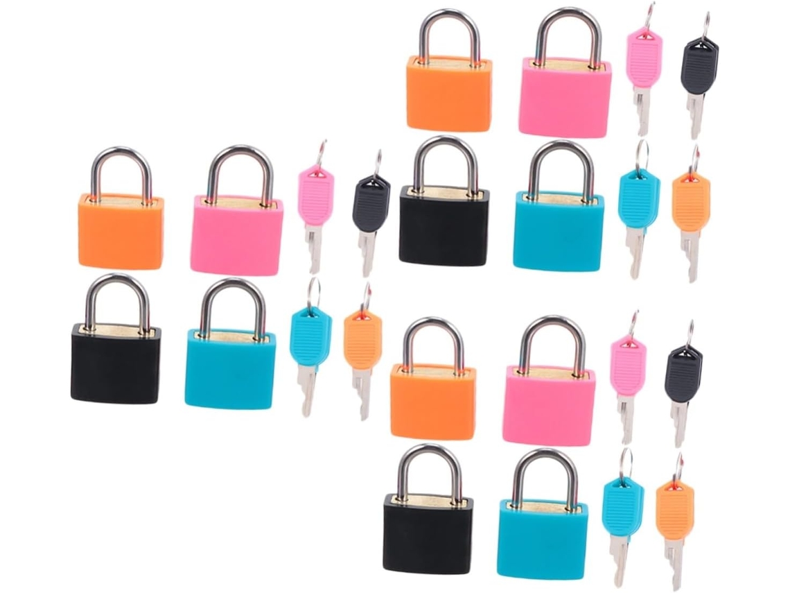 Conjunto De 12 Mini Cadeados Coloridos Para Bagagem, Malas, Caixas De Ferramentas, Armários De Academia E Muito Mais